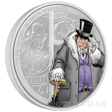 2023 The Penguin DC Villains 1oz Proof Silver Coin Boxed
