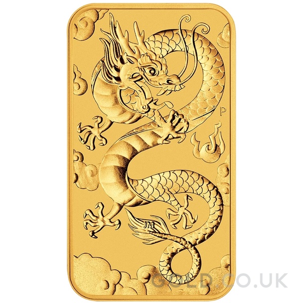 2020 1oz Dragon Rectangular Gold Bar