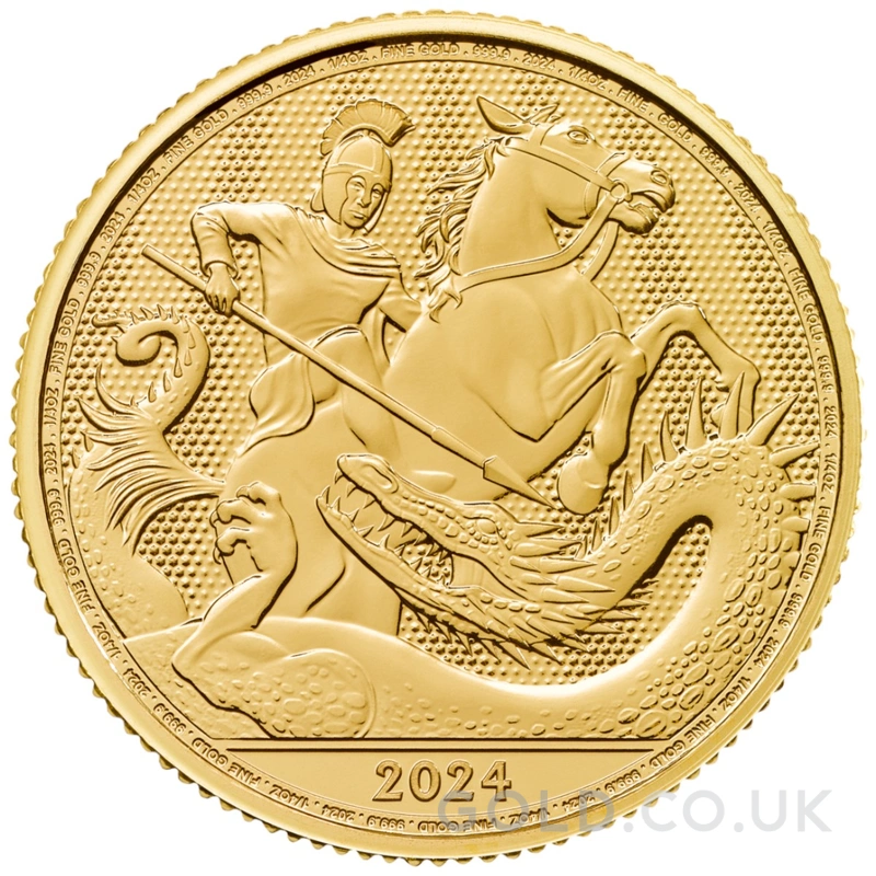 2024 St George & the Dragon 1/4oz Gold Coin