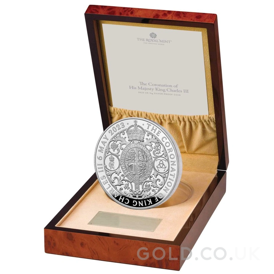 2023 1kg Silver Coronation of King Charles III Proof Coin Boxed