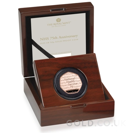 2023 Proof 50p Gold Coin 75 Years of the NHS Boxed