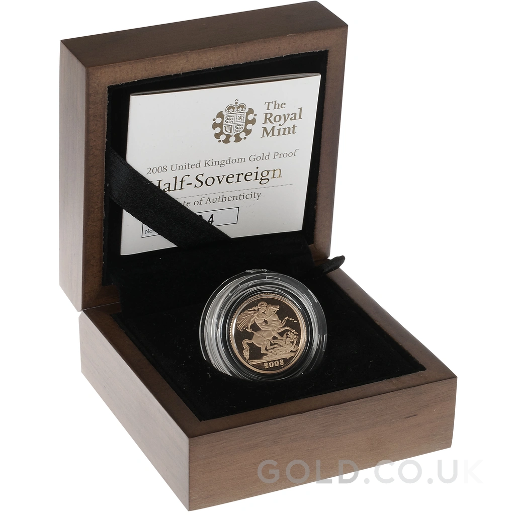2008 Proof Gold Half Sovereign Boxed