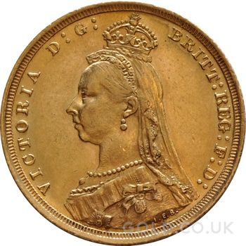 1889 Gold Sovereign Coin Queen Victoria Jubilee Head Sydney