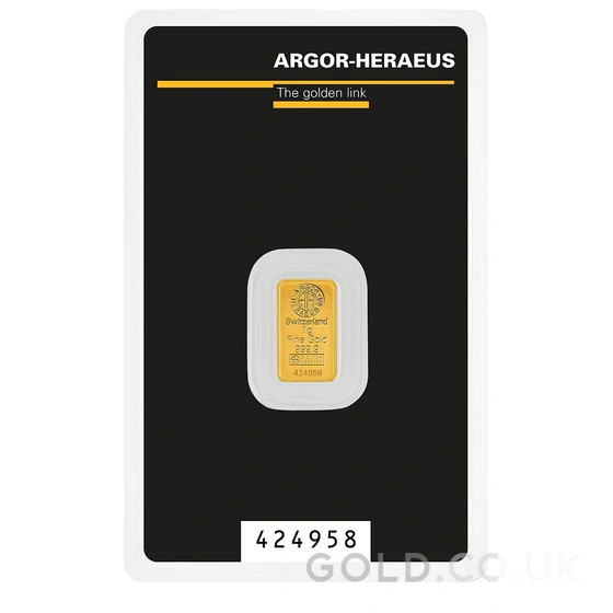 Argor-Heraeus 1g Gold Bullion Bar