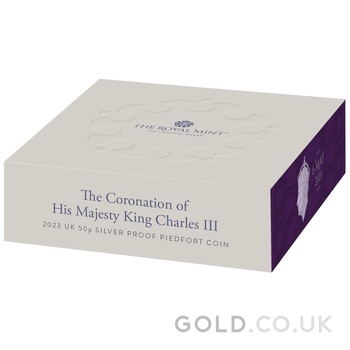 2023 Proof 50p Silver Coin Coronation of King Charles III Boxed