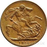 1914 Gold Sovereign Coin George V (M)