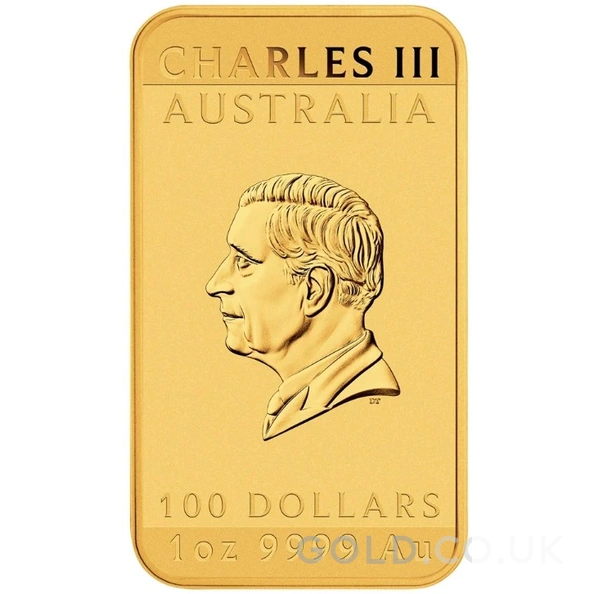 2024 Perth Mint 1oz Dragon Rectangular Gold Bar (Coin)