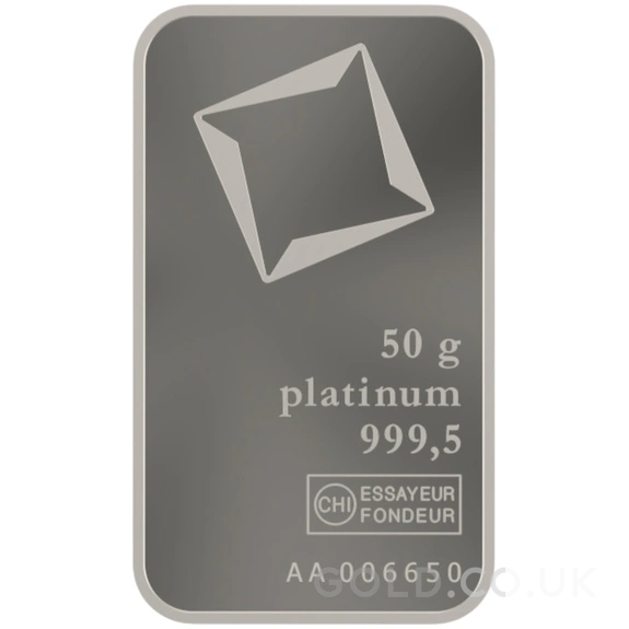 50g Platinum Bar Valcambi Minted