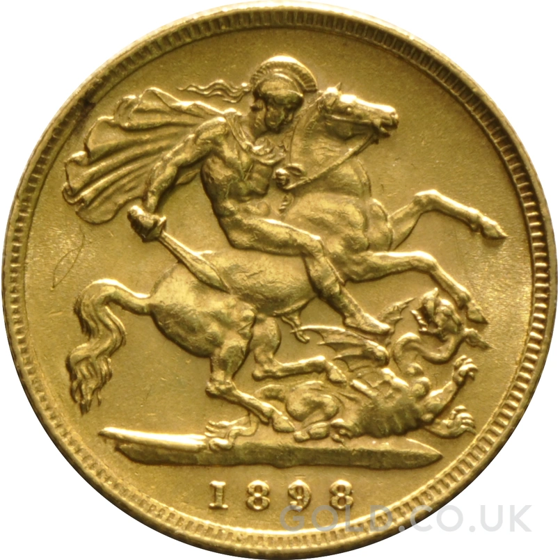 1898 Gold Half Sovereign Queen Victoria Old Head