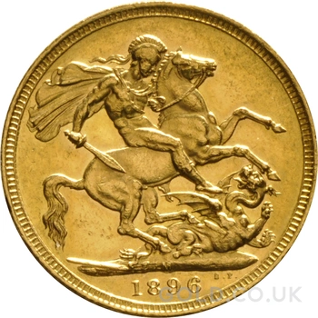 1896 Gold Sovereign Coin Queen Victoria Old Head Melbourne