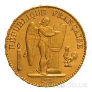 Gold 1897 20 French Francs Guardian Angel (A)