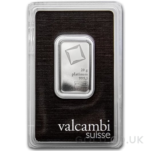20g Platinum Bar Valcambi Minted
