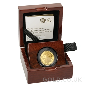 2018 Proof 1/4oz Red Dragon of Wales Gold Coin Queen's Beasts Boxed