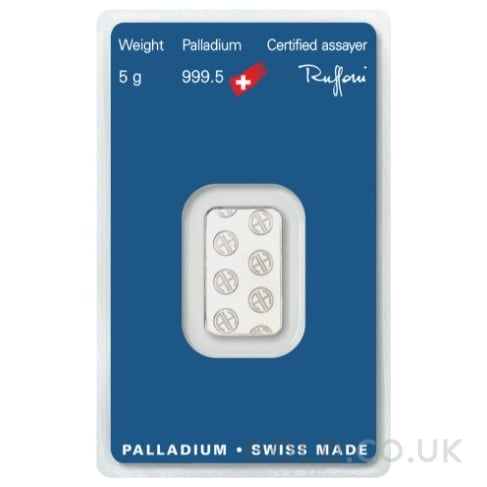 5g Palladium Bar Argor-Heraeus