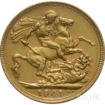 1901 Gold Sovereign Coin Queen Victoria Old Head Sydney