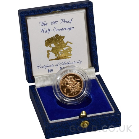 1987 Proof Gold Half Sovereign Boxed