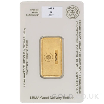 5g Gold Bar C. Hafner Minted