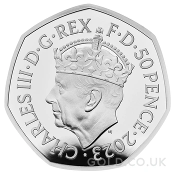2023 Proof 50p Silver Coin Coronation of King Charles III Boxed