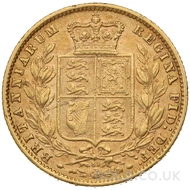 1870 Gold Sovereign Coin Shield Back Victoria