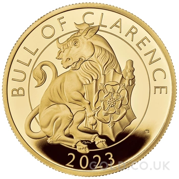 2023 Bull of Clarence Gold Coin Tudor Beasts 1oz Proof Boxed