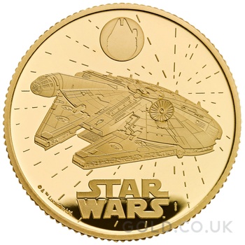 2024 1/4oz Millennium Falcon Star Wars Proof Gold Coin Boxed