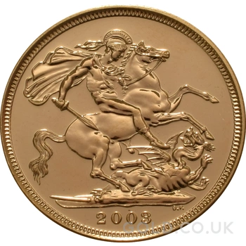 2003 Gold Sovereign Coin Elizabeth II Fourth Head