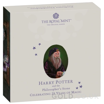 2023 Proof 1oz 25th Anniversary of Harry Potter Silver Coin Dumbledore Boxed