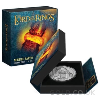 2022 Proof The Lord of the Rings Silver Coin Helm's Deep 1oz Boxed