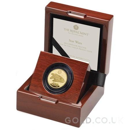 2024 1/4oz Millennium Falcon Star Wars Proof Gold Coin Boxed