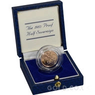 1983 Gold Proof Half Sovereign Elizabeth II Boxed
