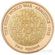 First World War Armistice £2 Two Pounds Proof Gold Coin (2018)