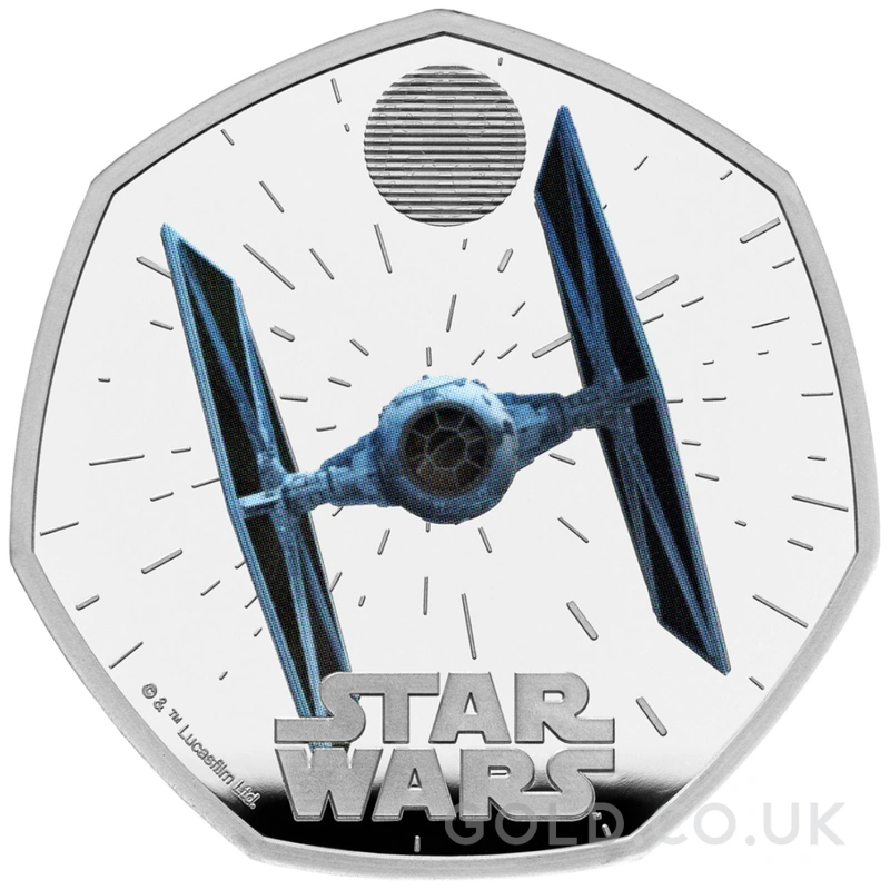 2024 50p TIE Fighter Star Wars Proof Silver Coin Boxed