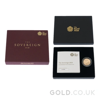 2019 Gold Sovereign Coin Brilliant Uncirculated Boxed