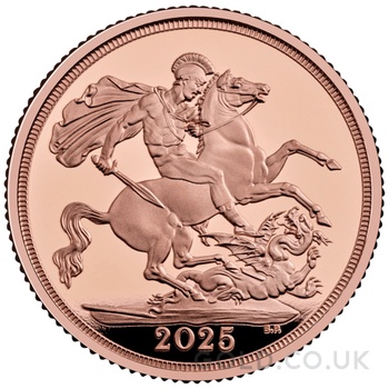 2025 Proof St George & The Dragon Gold Sovereign Coin Boxed