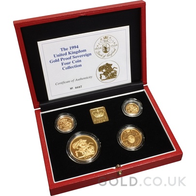 1994 Proof Gold Sovereign 4 Coin Set Boxed
