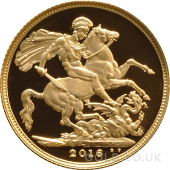 2016 Proof Gold Sovereign Butler Effigy Boxed