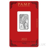 Silver PAMP Year of the Tiger 10g Bar (2022)