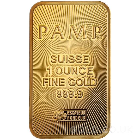 1oz Gold Bar PAMP Suisse Minted