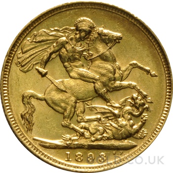 1893 Gold Sovereign Coin Queen Victoria Jubilee Head Sydney