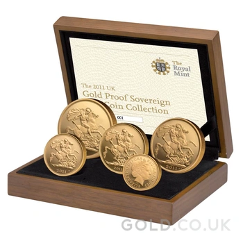 2011 Proof Gold Sovereign 5 Coin Set Boxed