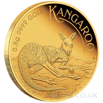2025 0.5g Australian Mini Roo Proof Gold Coin