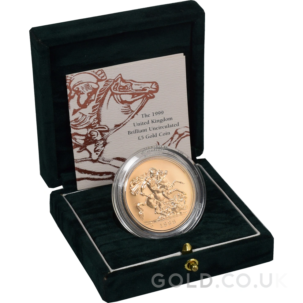 1999 Gold £5 Coin Brilliant Uncirculated Boxed