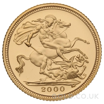 2000 Proof Gold Half Sovereign Boxed