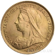 Gold Half Sovereign Coin Victoria Old Head