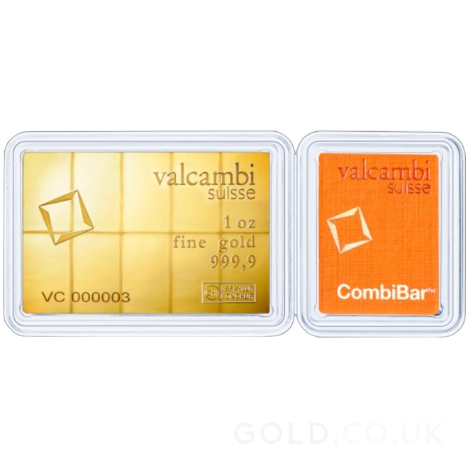 10 x 1/10oz Gold Bar CombiBar Valcambi