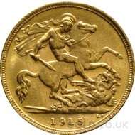 1915 George V Gold Half Sovereign (Sydney Mint)