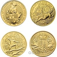 1oz Royal Mint Lunar Beasts Arms Series £100 Gold Coins