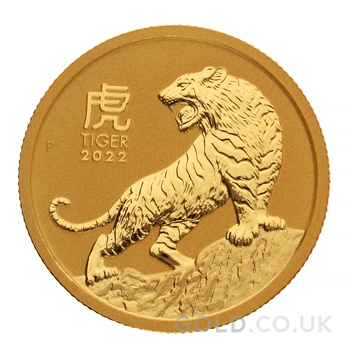 2022 Year of the Tiger Gold Coin 1/4oz Perth Mint Australian Lunar Series