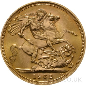 1962 Gold Sovereign Coin Elizabeth II Young Head
