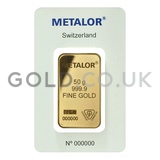 50g Metalor Gold Bar